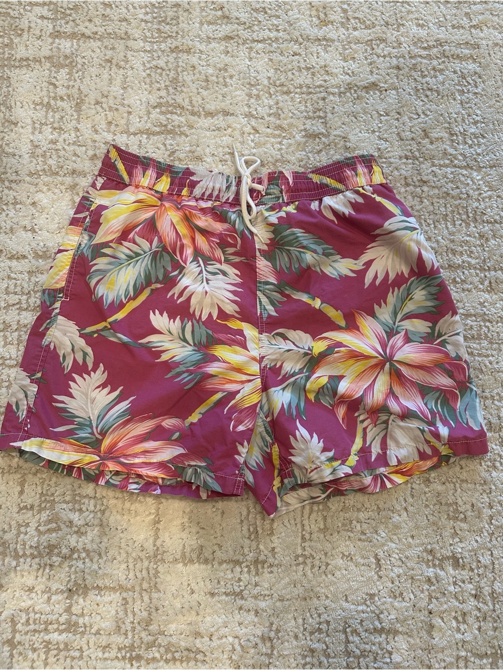 Polo Ralph Lauren Floral Tropical Swim Trunks Board Shorts Large Pink